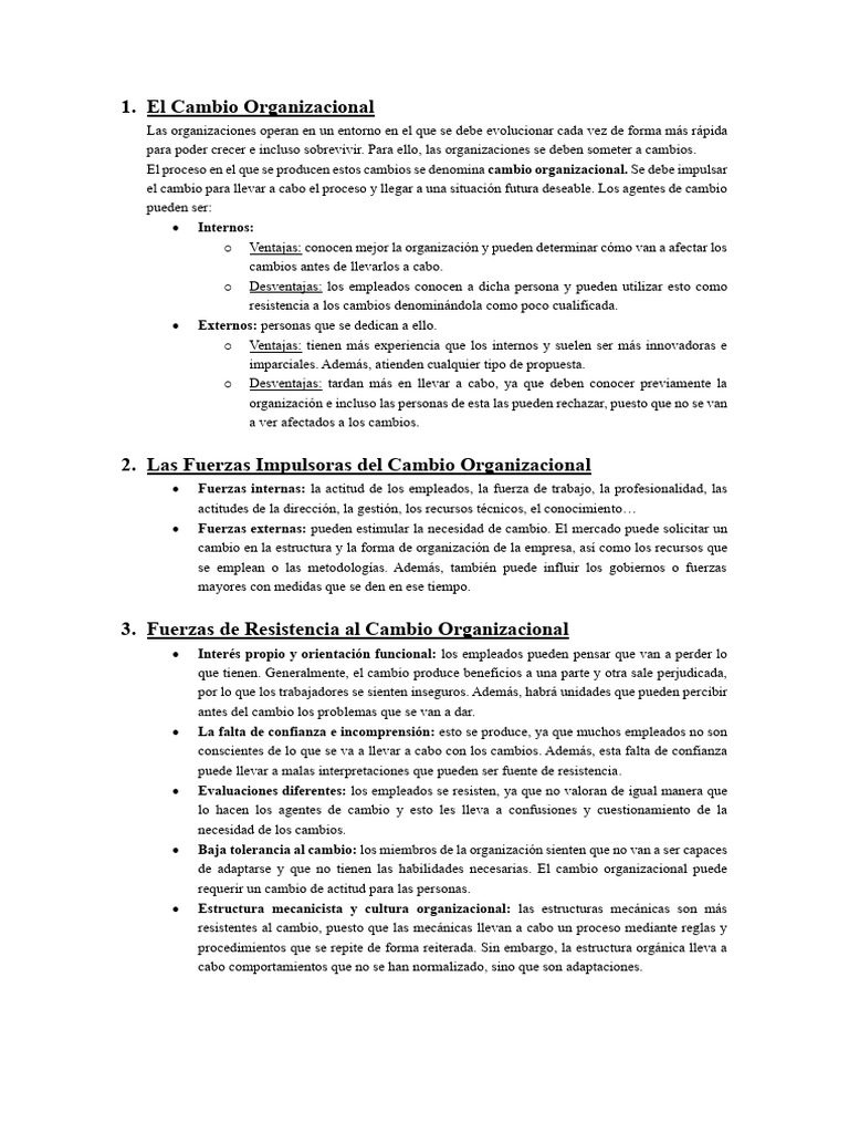Tema 3 - El Cambio Organizacional | PDF | Gestión del cambio | Innovación