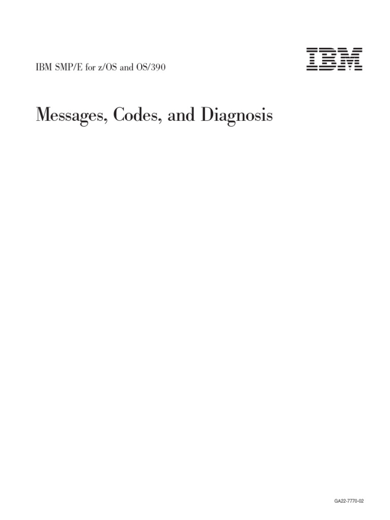 SMPE V3R1.0 Messages, Codes, and Diagnosis | PDF | Library (Computing ...