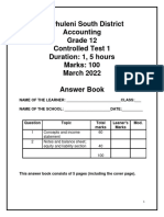 Accounting 2022 Grade 12 Contolled Test 1 AB.