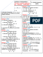 1 - Exercices Des Examens Régionaux Avec Solution Equation Et Inequation TANGER