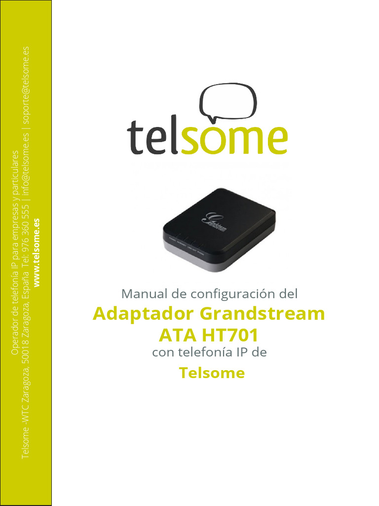 Configuración Grandstream HT701 con Telsome | PDF | Enrutador ...