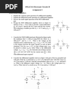 Assignment1-Differential Amplifiers& Operational Amplifier