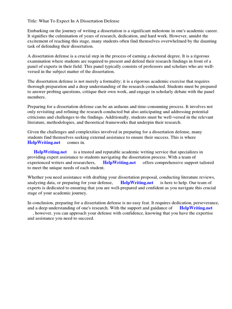 Dissertation Defense Preparation Guide | PDF | Thesis | Methodology