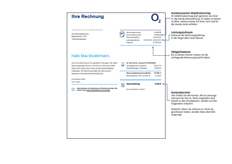 So Ist Ihre O2 Mobilfunkrechnung Aufgebaut 1 Download Data | PDF