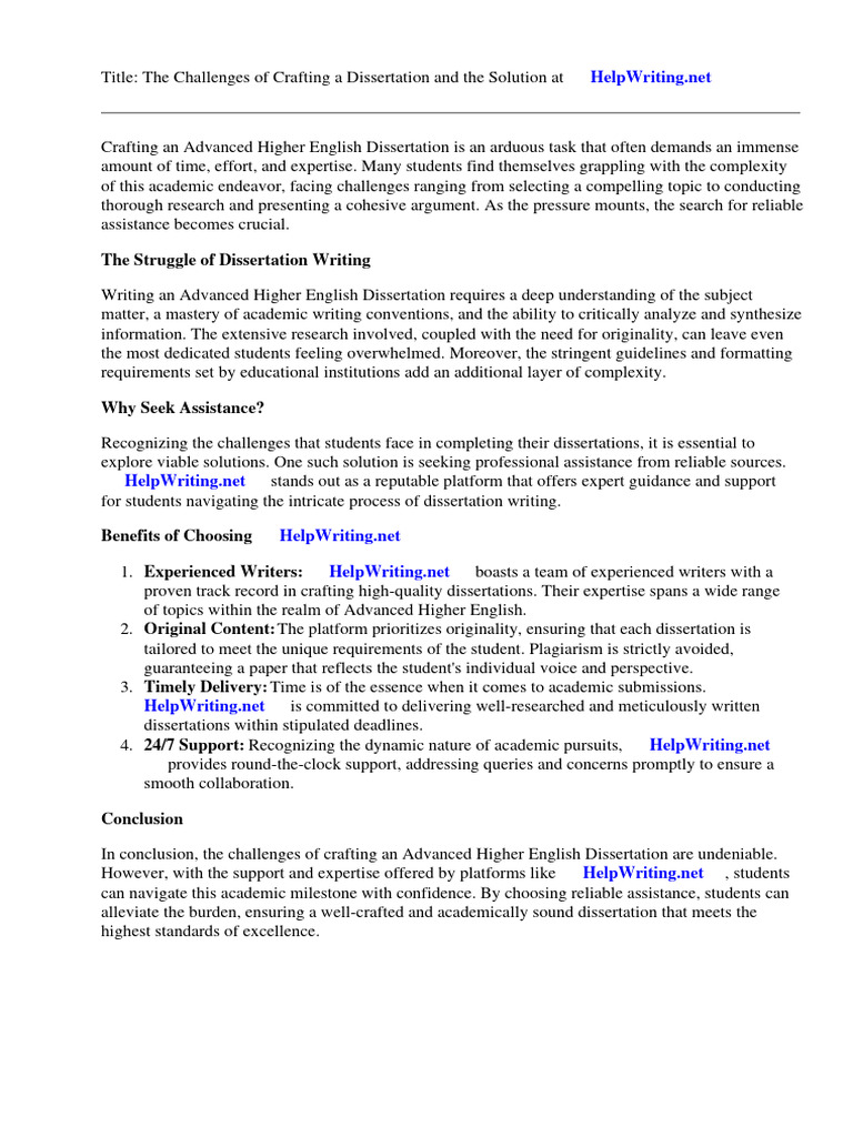 English advanced higher dissertation examples pdf thesis doctorate