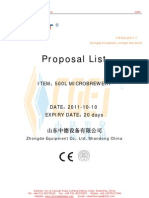 500L Brewery Proposal List From Zhongde