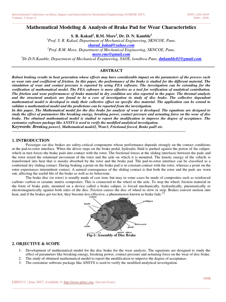 Brake Pad Wear Analysis Model | PDF | Brake | Physical Phenomena