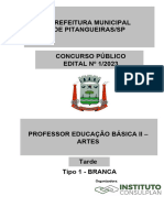 Instituto Consulplan 2024 Prefeitura de Pitangueiras SP Professor de Educacao Basica II Artes Prova