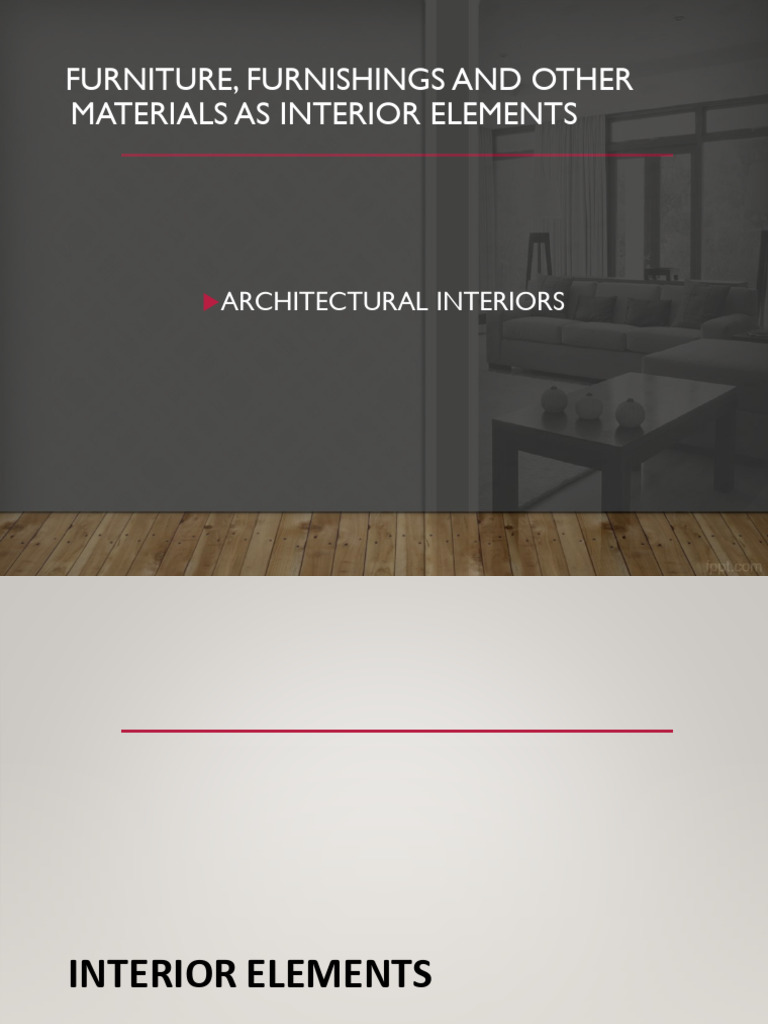Furniture Furnishings and Other Materials As Interior Element | PDF ...