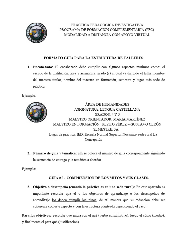 Formato Para La Elaboración De Guias Descargar Gratis Pdf