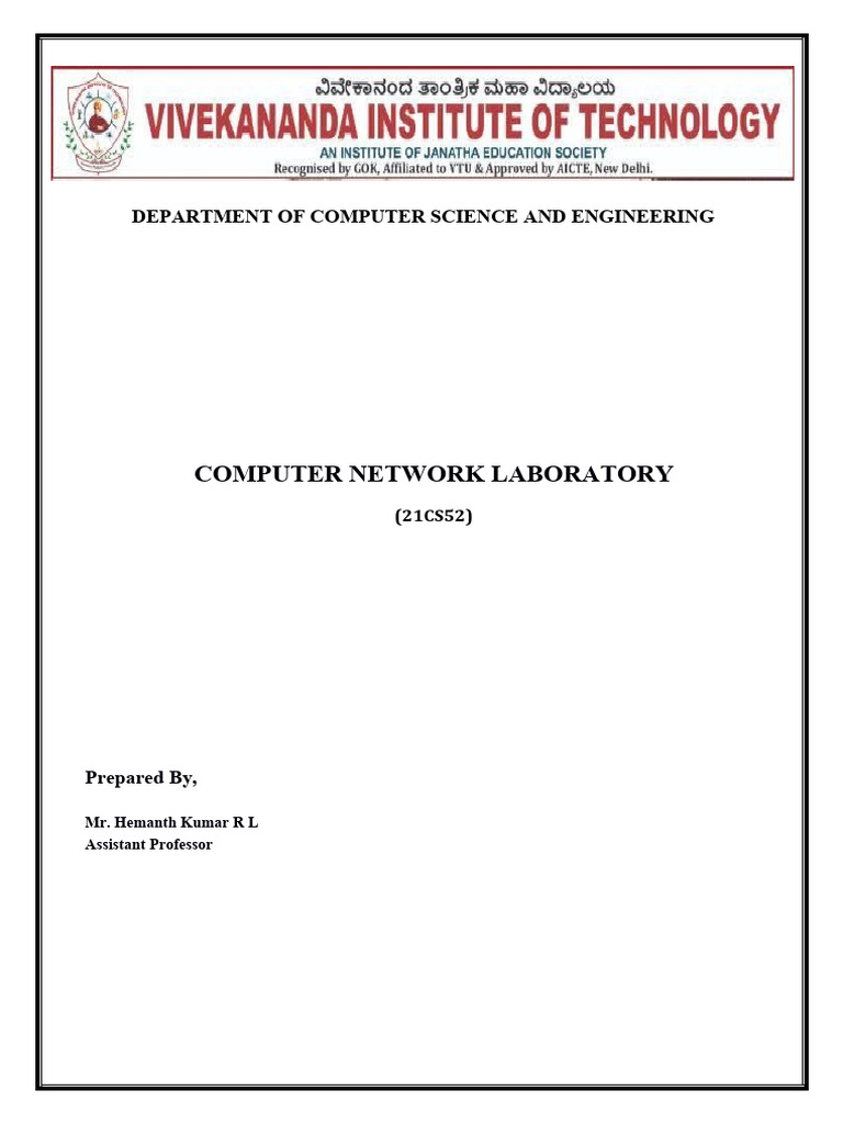 Computer Networks Lab Manual 5th Sem | PDF | Computer Engineering ...