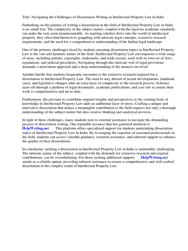 Dissertation Topics in Intellectual Property Law in India PDF