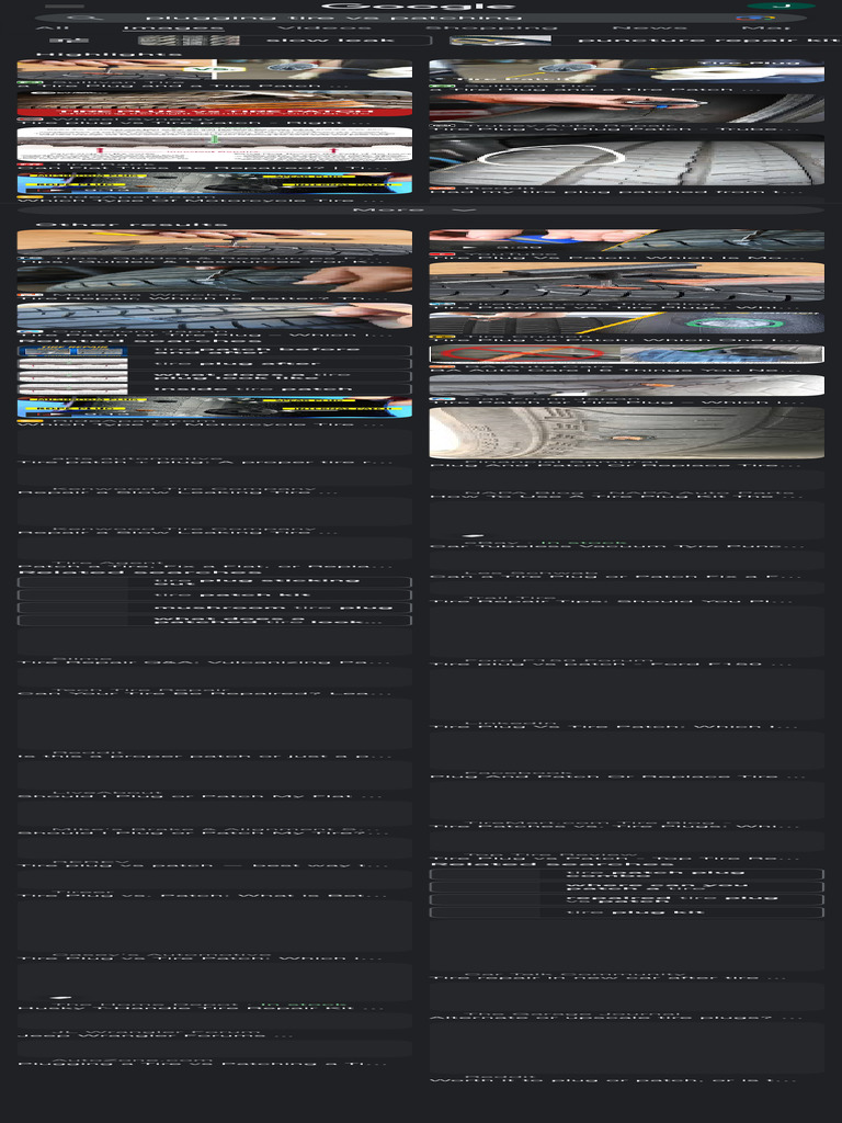 plugging tire vs patching Google Search PDF Tire Vehicle Parts