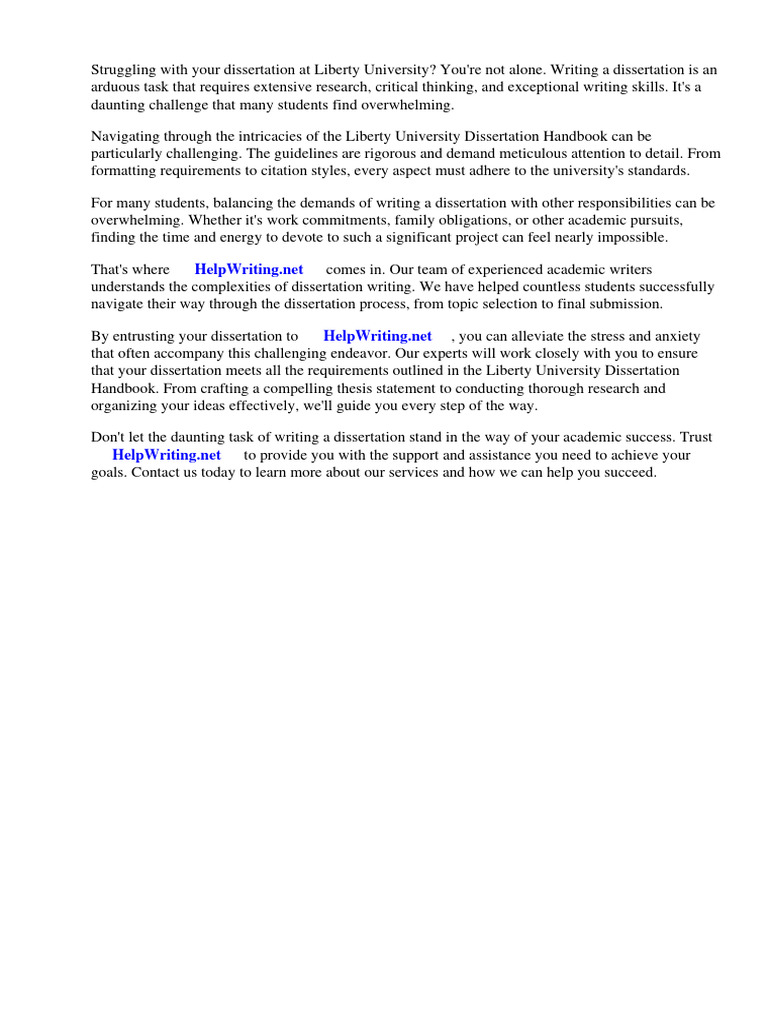 Liberty University Dissertation Handbook PDF Thesis World Wide Web