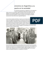 El Voto Femenino en Argentina y Su Impacto en La Sociedad