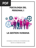Psicologia Del Personal I, La Gestion Humana