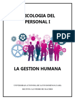 Psicologia Del Personal I, La Gestion Humana