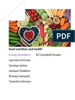 Food Nutrition and Health Group Work 10cb