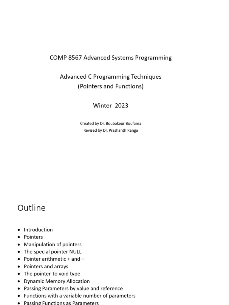 Advanced C Programming Techniques | PDF | Pointer (Computer Programming ...