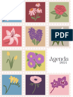 Documento A4 Portada Agenda 2024 Floral Blanco