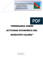 Ordenanza Impuesto A La Actividad Económica Municipio Valera