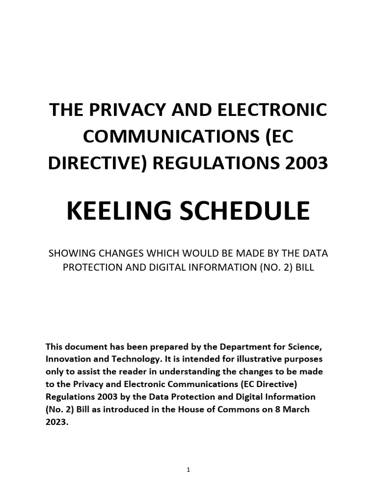 Keeling Schedule For PECR - DPDI No2 Bill As Introduced | PDF | Privacy ...