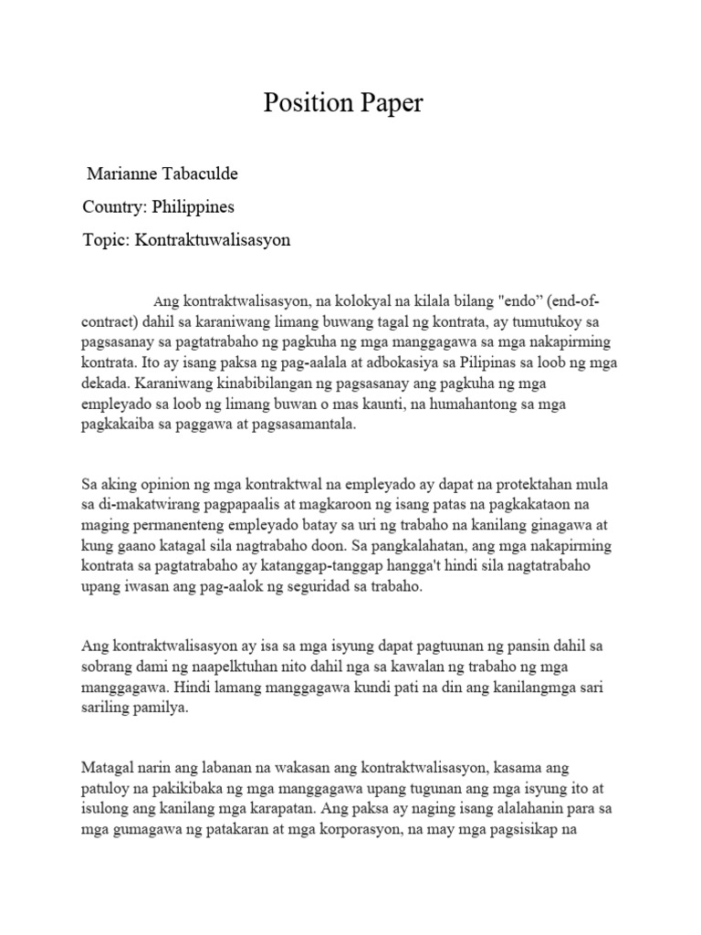 Position Paper | PDF