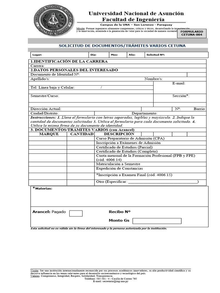 Solicitud_Documentos_CETUNA_Form_004 (4) | PDF | Documento de identidad