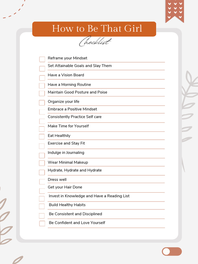 How to Be That Girl: A Checklist | PDF