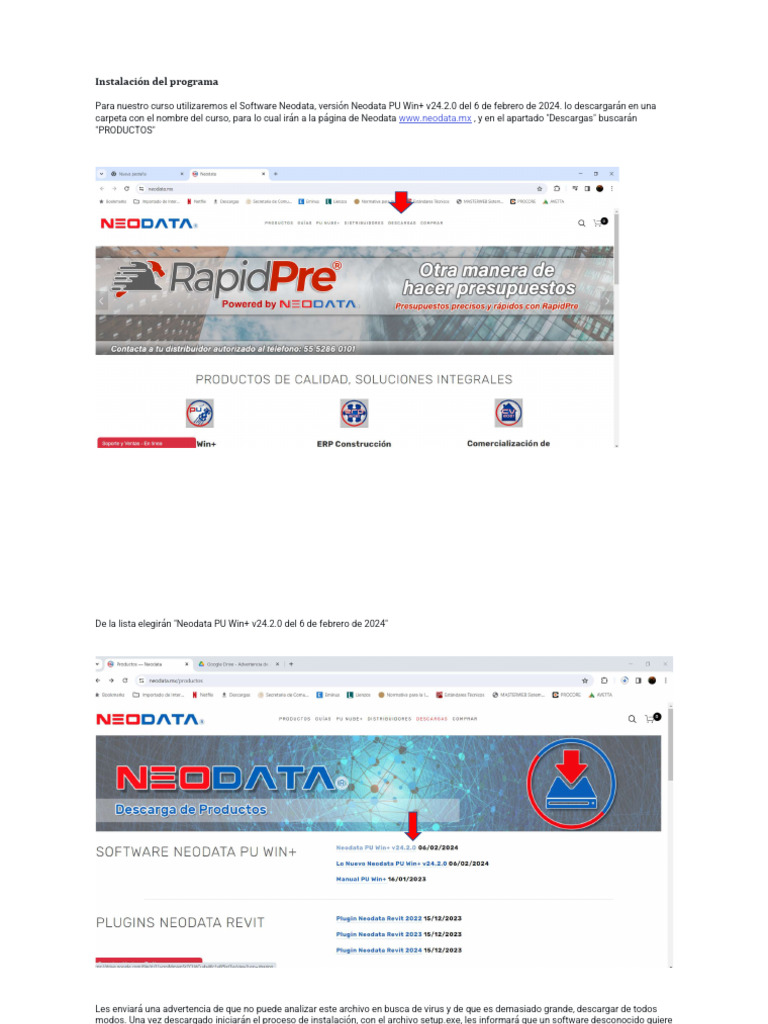 Instalación de Neodata PU Win+ v24.2.0 | PDF | Crecimiento personal y ...