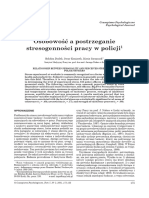 2001 7 Osobowo A Postrzeganie Stresogennoci Pracy W Policji