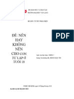 Đề: Nên HAY Không NÊN CHO: CON Tự Lập Ở Tuổi 18