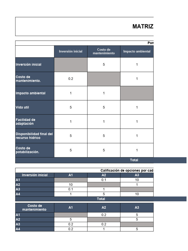Matriz de Alternativas | PDF