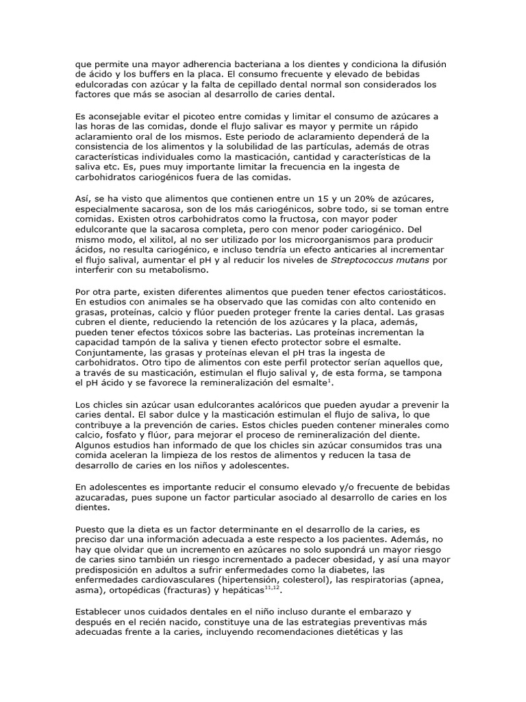 La frecuencia de la ingesta de alimentos cariog nicos sobre todo entre