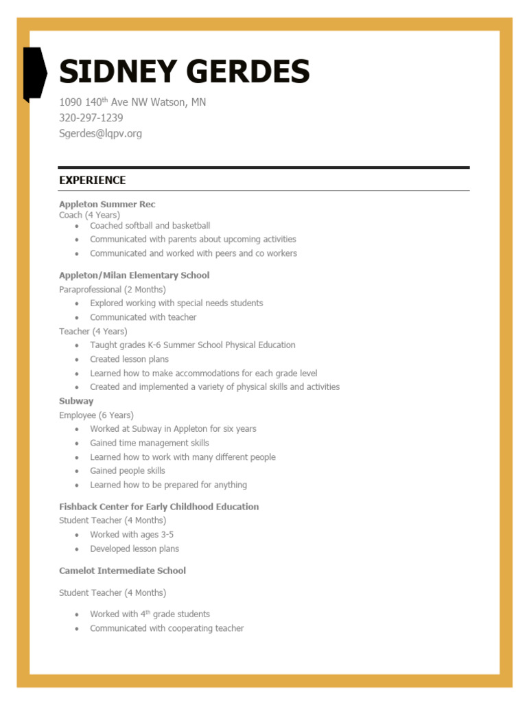 Resume 2024 | PDF