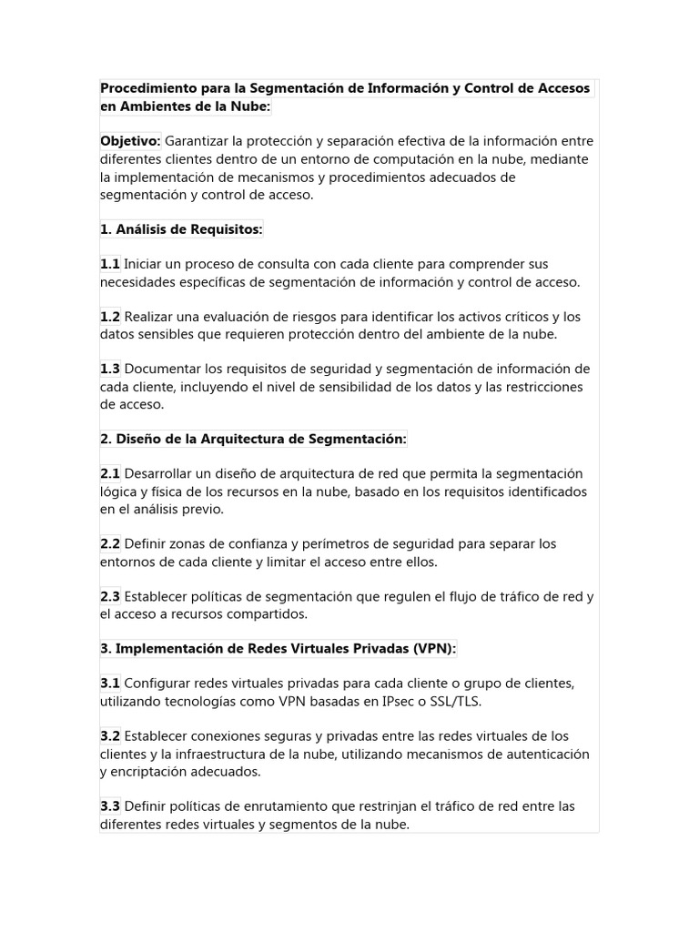 Segmentación y Control de Accesos en la Nube | PDF | Computación en la ...