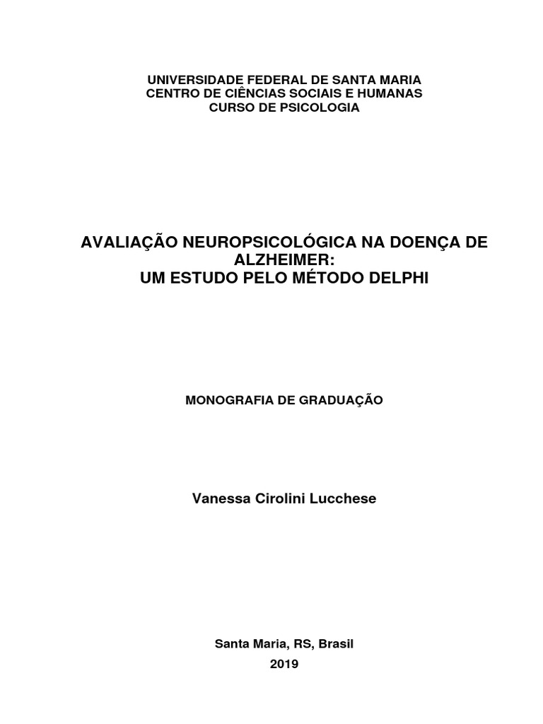 Avaliação Neuropsicológica em Alzheimer | PDF | Demência | Neuropsicologia