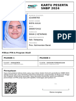 Kartu Peserta SNBP 2024: 424098760 Nisya Aulia 3060072422 Sman 2 Ketapang Kab. Ketapang Prov. Kalimantan Barat