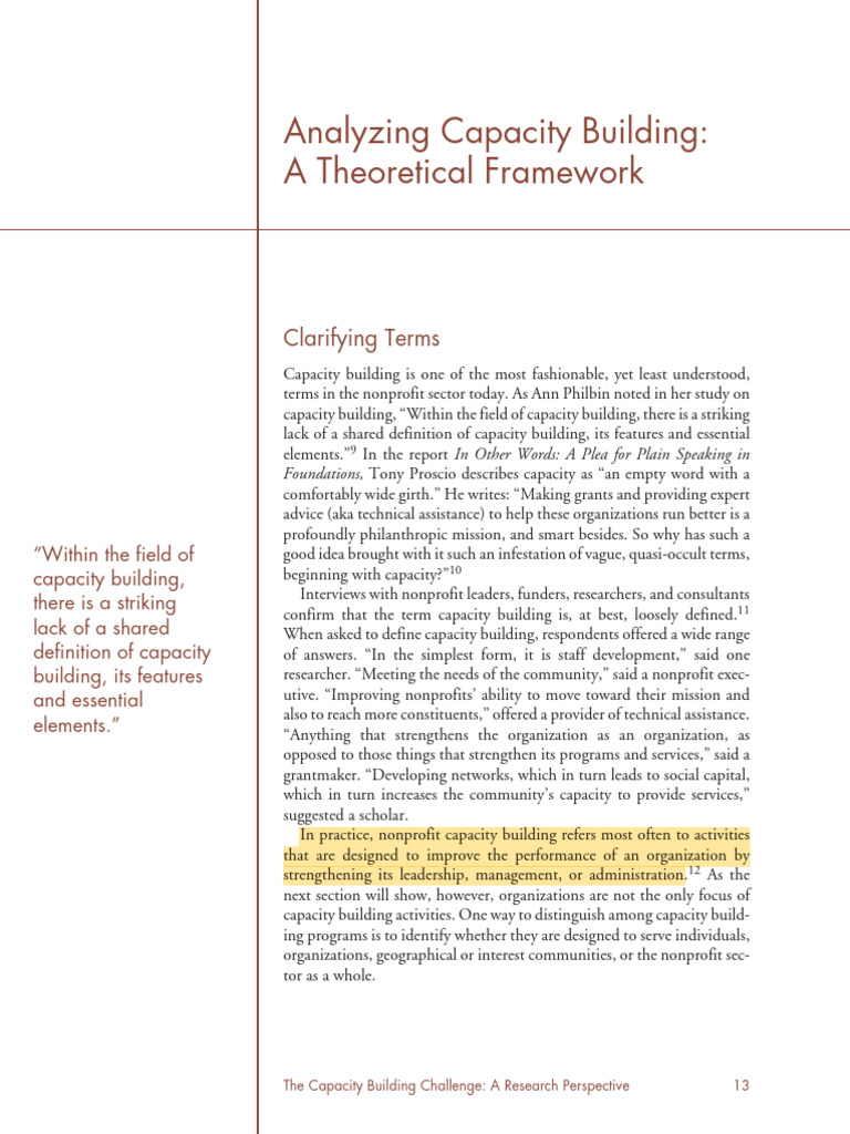 Understanding Nonprofit Capacity Building | PDF | Capacity Building ...