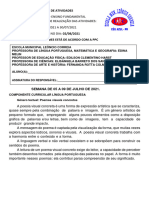 Atividades 4º Ano A - Período de Realização 05-07-2021 A 30-07-2021 (Devolver Dia 02-08-2021) Escola Leôncio Correia