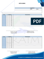 Ejemplo de Nota Diaria para Expediente en Terapia Fisica