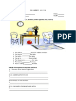 Progress Check Name: - Points: - Date: - Grade: - I Prepositions of Place (On, In, Between, Under, Opposite, Near, Next To)