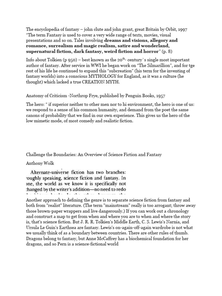 Overview of Fantasy Literature | PDF | Fantasy | Narrative