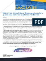 18 - 28 de Marzo - Nuevas Medidas Excepcionales para Nuestros Colaboradoores