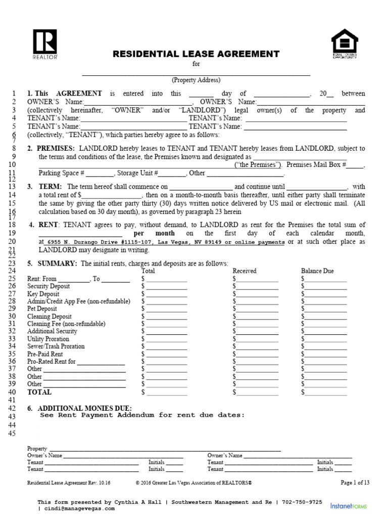 TEMPLATE - SMART-Residential-Lease-Agreement | PDF | Leasehold Estate ...