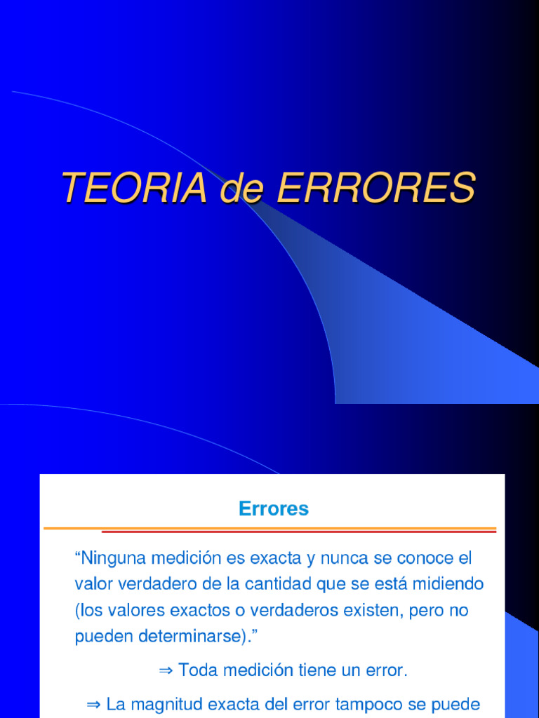 Teoría de Errores en Medición | PDF | Medición | Exactitud y precisión