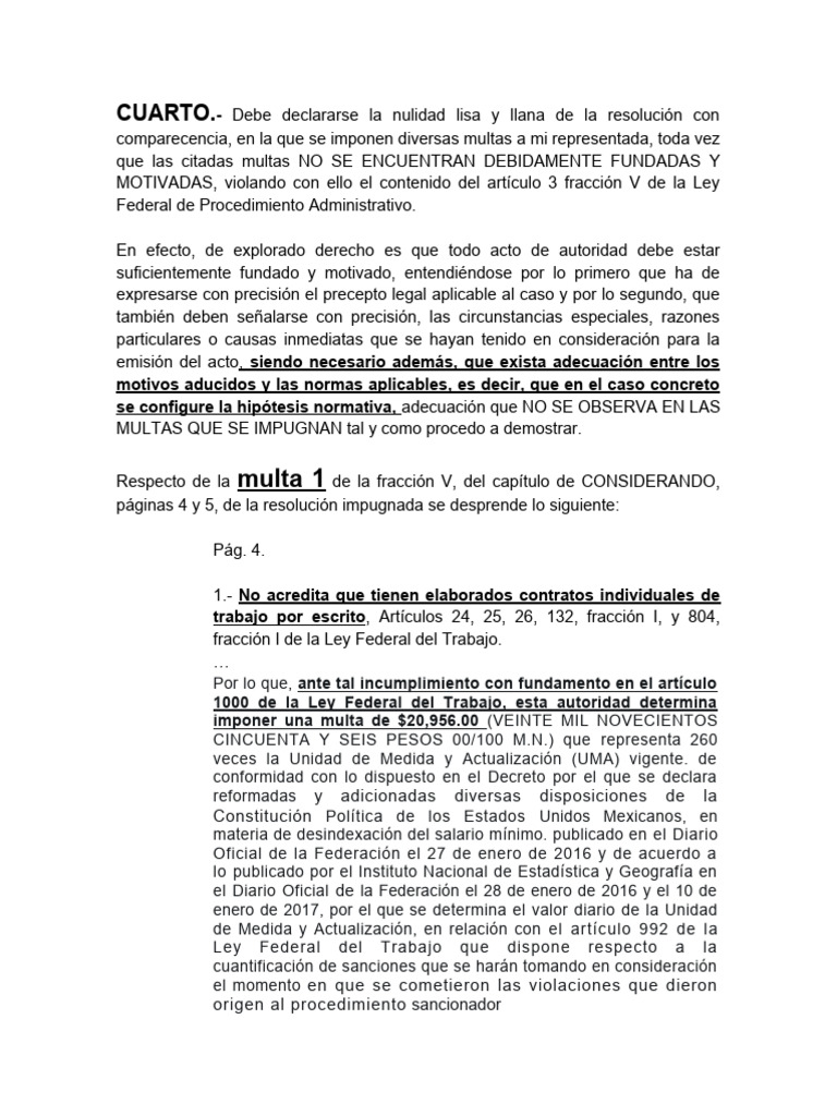 Agravio Tipicidad Multa Stps | PDF | Multa (pena) | Derecho penal