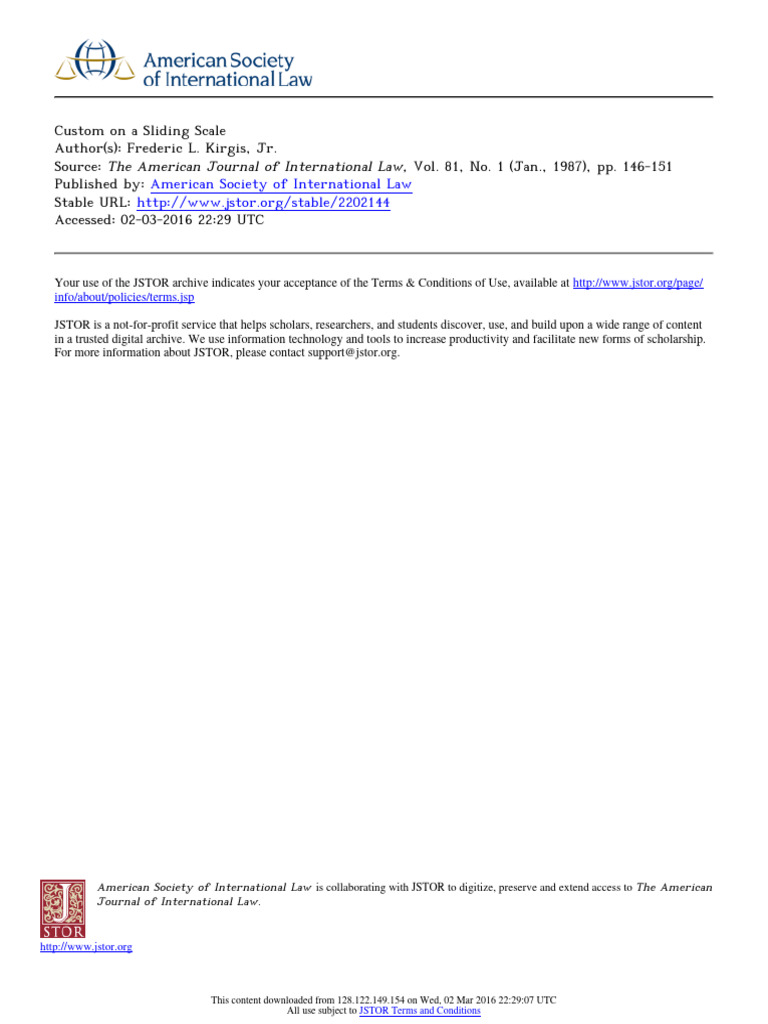 Custom on a Sliding Scale in Law | PDF