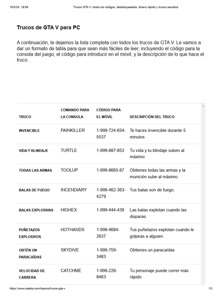 Trucos GTA V Todos Los C Digos Dinero R Pido Y 1720277195