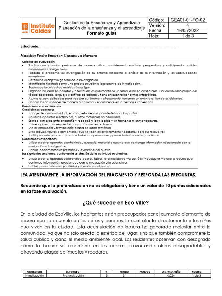Problemas de Basura en EcoVille | PDF | Residuos | Contaminación